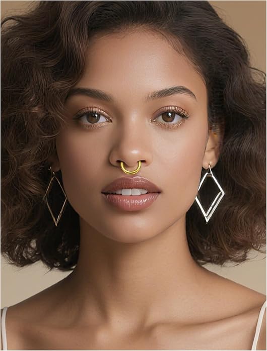 20G 18G 16G 14G 12G 10G 8G 6G 4G 2G Nose Rings Hoops 316l Surgical Steel Clicker Septum Lip Ring Tragus Helix Daith Rook Conch Snug Cartilage Lobe Earrings Hoop Piercing Jewelry For Women Men