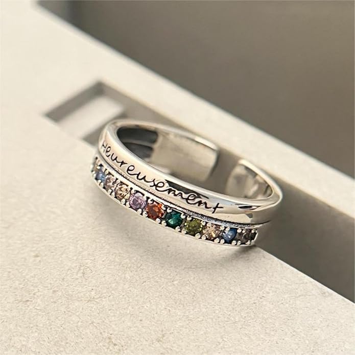925 Sterling Silver Ring Minimalist Adjustable Rings Band Handmade Rings for Women Girls