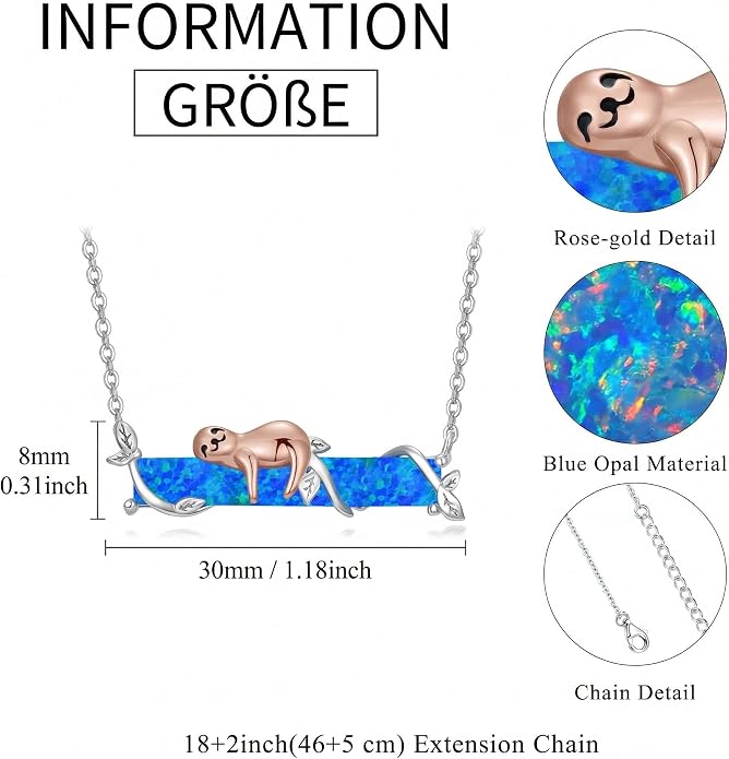 Bar Opal Leaf Necklace For Women S925 Sterling Silver White Opal Pendant with Leaf Charm Bar Pendant Jewelry Gift For Mom Daughter Wife
