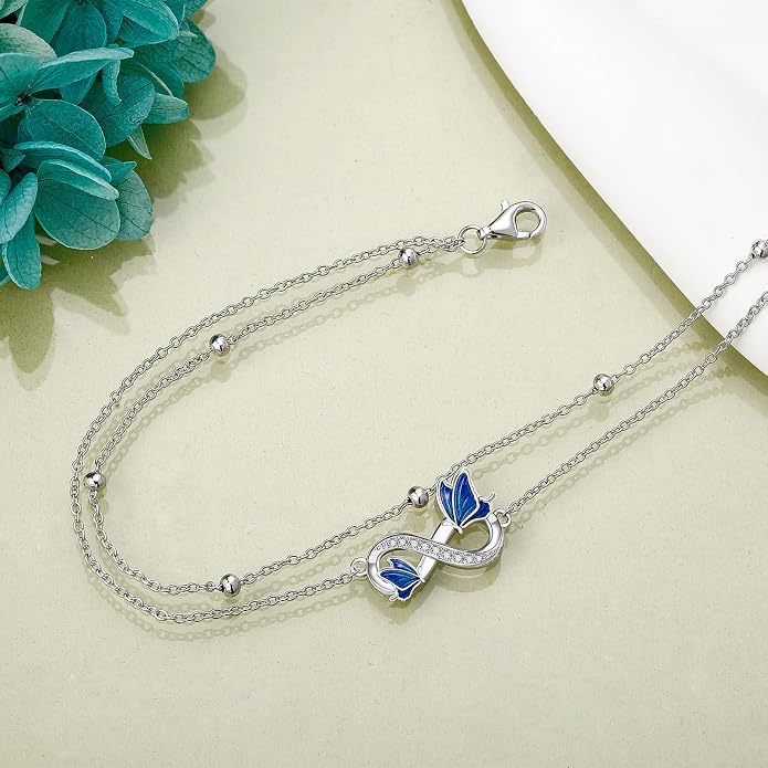 Heart/Starfish/Pineapple/Anchor/Sea Turtle/Butterfly/Celtic/Whale Tail bracelet Anklets for Women 925 Sterling Silver Anklets Jewelry for Women