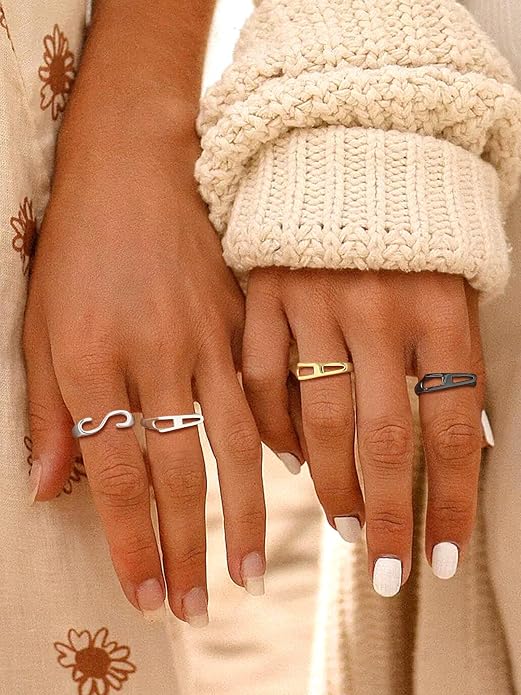 SILVERCUTE 925 Sterling Silver Initial Rings for Women,Adjustable Capital Letter Ring Hypoallergenic,Minimalist 925 Silver Rings for Mother Daughter