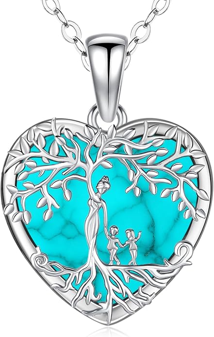 Odinstone Tree of Life Necklace, Sterling Silver Pendant for Women Family Tree Necklaces Jewelry for Mom/Wife/Grandma(With Fine Gift Box)