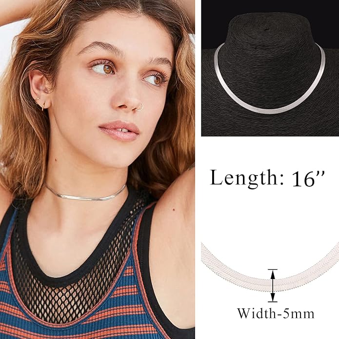 Natural Freshwater Baroque Pearl Necklace 14K Gold Plated Dainty Choker Necklace for Women Girls Snake Chain/Cuban Link/Paperclip/Ball Beaded Chain/Tennis Chain Fashion Jewelry for Gift