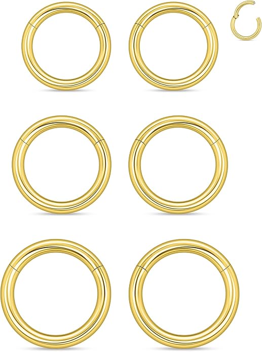 20G 18G 16G 14G 12G 10G 8G 6G 4G 2G Nose Rings Hoops 316l Surgical Steel Clicker Septum Lip Ring Tragus Helix Daith Rook Conch Snug Cartilage Lobe Earrings Hoop Piercing Jewelry For Women Men