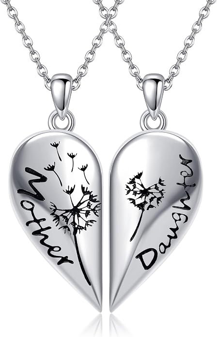 Mother Necklaces Sterling Silver Mom/Mommy of an Angel/Mom Thor Hammer/Heart Footprint Pendant Birthday Mothers Day Jewelry for Women