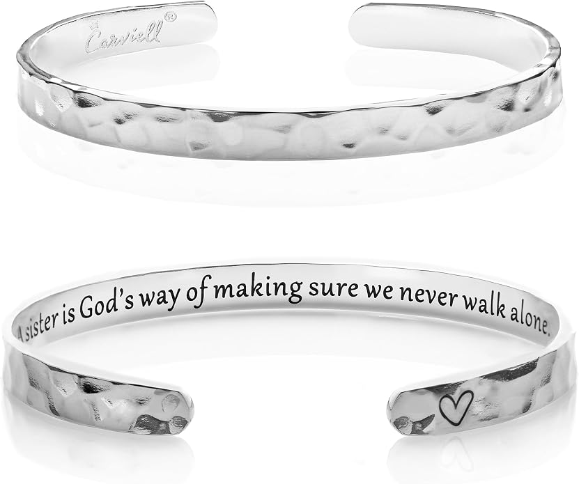 Carviell Bracelet - Gifts for Women – Inspirational, Friendship, Love, Mom, Daughter, Sister, Christian, Graduation, Memorial & Wedding Gifts – 100+ Phrases – Stainless Steel, Gift-Ready