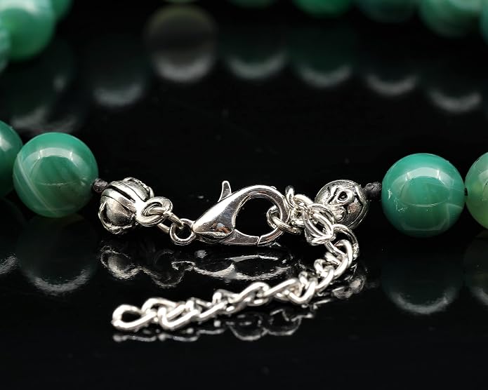 Natural Gemstone Beaded Choker Necklace | 8mm Handmade Adjustable Jewelry for Men & Women | Chakra Balancing Crystal Necklace | Spiritual Gift | Macrame Cord with Extender