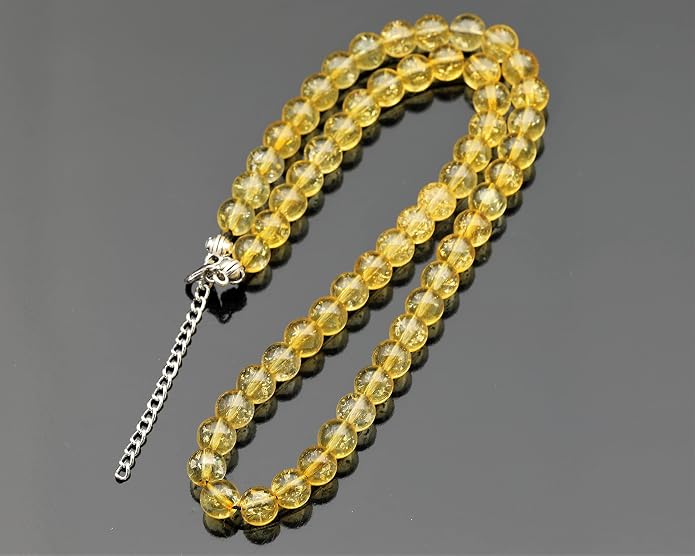 Natural Gemstone Beaded Choker Necklace | 8mm Handmade Adjustable Jewelry for Men & Women | Chakra Balancing Crystal Necklace | Spiritual Gift | Macrame Cord with Extender