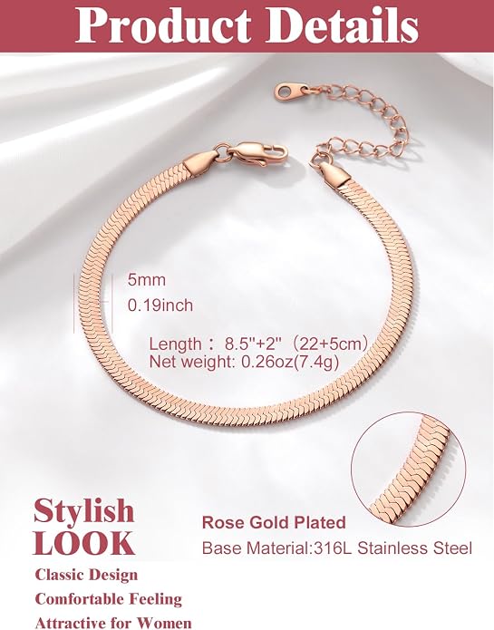 FOCALOOK 14K Gold Plated Anklets for Women Waterproof Plus Size Ankle Bracelet 8.5-10.5 Inch Adjustable Mariner/Figaro/Flat Snake/Cuban Link Chain Anklet Jewelry for Summer Beach Holiday