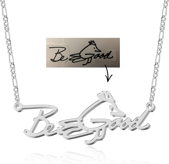 Personalized Actual Handwriting Necklace - Memorial Keepsake Jewelry, Custom Name or Signature, 925 Sterling Silver/ Stainless Steel, Gift for Mom, Wife, Daughter on Mother's Day, Anniversary, Birthday