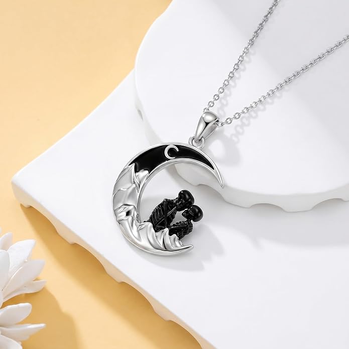Tree of Life/Cat/Horse/Turtle/Sun/Cow Pendant Crescent Moon Necklace Anniversary Graduation Birthday for Grandma Women Wife Daughter(with Gift Box)