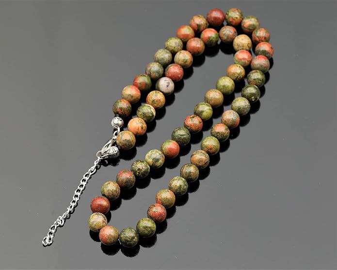 Natural Gemstone Beaded Choker Necklace | 8mm Handmade Adjustable Jewelry for Men & Women | Chakra Balancing Crystal Necklace | Spiritual Gift | Macrame Cord with Extender