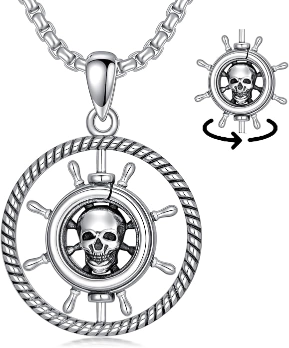 S925 Sterling Silver Poseidon Trident/Peace Sign/Coexist Peace Symbol/Pirate/Arrowhead/Flower of Life/Thor's Hammer Jewelry Necklace Gifts for Women Men
