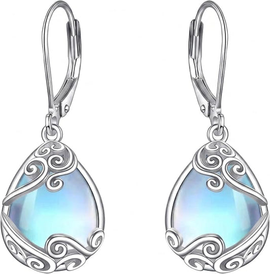 Teardrop Tree of Life/Filigree Earrings for Women Dangle Leverback Earrings Jewelry Gift Anniversary For Her