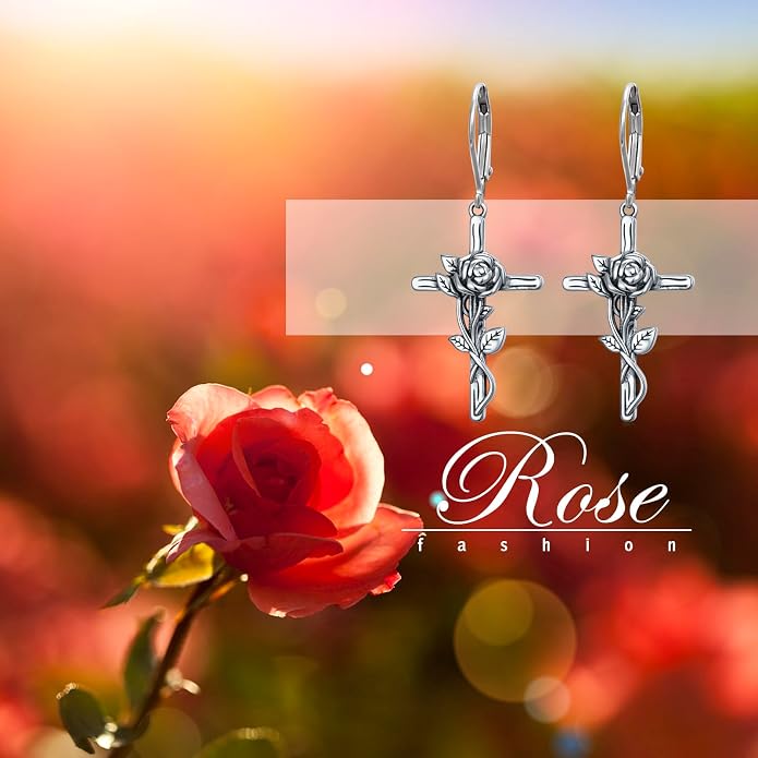 925 Sterling Silver Filigree Dangle Drop Earrings Daisy/Lotus/Rose Flower/Moonstone Leverback Teardrop Earrings for Women Infinity Celtic Knot Daisy Lotus Jewelry for Mothers Day