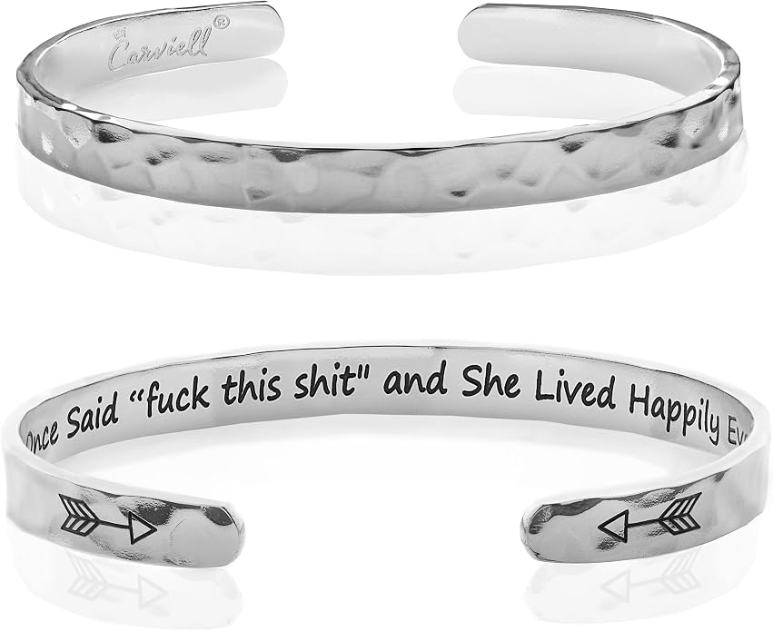 Carviell Bracelet - Gifts for Women – Inspirational, Friendship, Love, Mom, Daughter, Sister, Christian, Graduation, Memorial & Wedding Gifts – 100+ Phrases – Stainless Steel, Gift-Ready