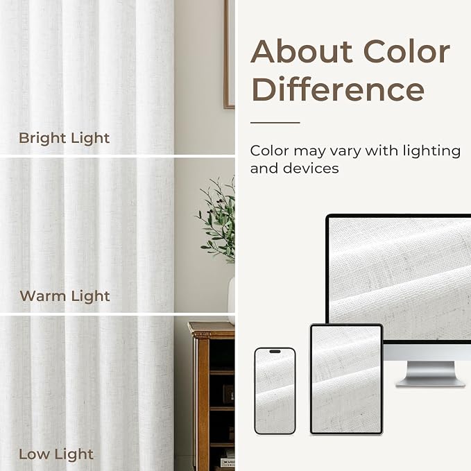 CAPALOCA Pinch Pleated Curtains Blackout, Linen Blackout Curtains 102 inches Long for Bedroom, Thermal Insulated Pinch Pleated Drapes for Living Room, 40" W x 102" L (Pack of 2),Neutral White