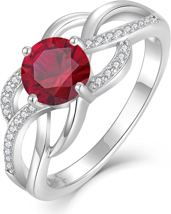 YL Celtic Knot Rings 925 Sterling Silver Twisted Ring Cubic Zirconia Infinity Statement Jewelry for Women