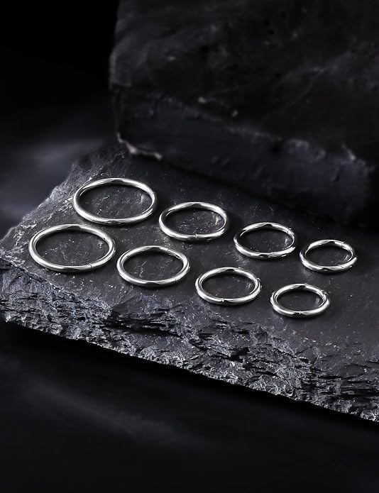 20G 18G 16G 14G 12G 10G 8G 6G Nose Rings Hoops 316l Surgical Steel Clicker Septum Lip Ring Tragus Helix Daith Rook Conch Snug Cartilage Lobe Earrings Hoop Piercing Jewelry For Women Men
