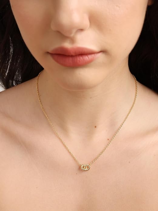 FRUMOS Gold Plated Necklace for Women, Dainty Layered Chain Necklace, Fashion Jewelry for Daily Wear