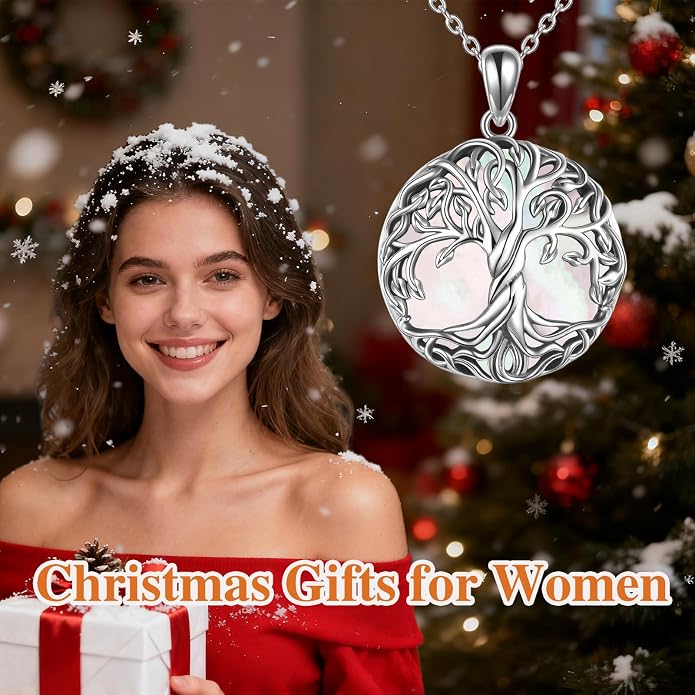 WINNICACA Tree of Life Gifts for Women 925 Sterling Silver Tree of Life Celtic Pendant Necklace Family Irish Jewelry Gifts for Women Wife Girlfriend Anniversary Birthday Gift