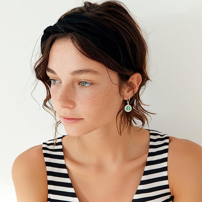 Dangle Earrings Sterling Silver Moonstone/Turquoise/CZ/Crystal Earrings for Women Tree of Life Animal Filigree Leverback Earrings Jewelry Gifts