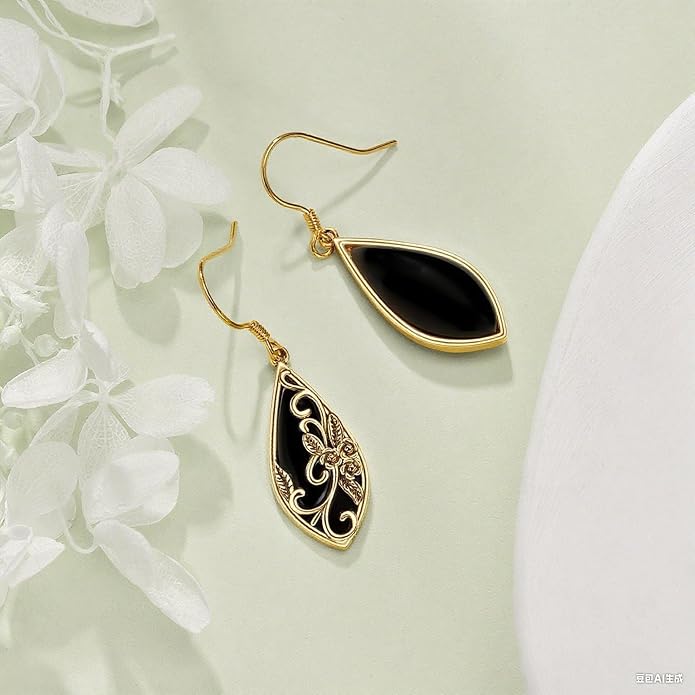 Silver Earrings for Women Sterling Silver Filigree Earrings Teardrop Dangle Drop Filigree Bohemia Jewelry Gift for Women Mother Mom