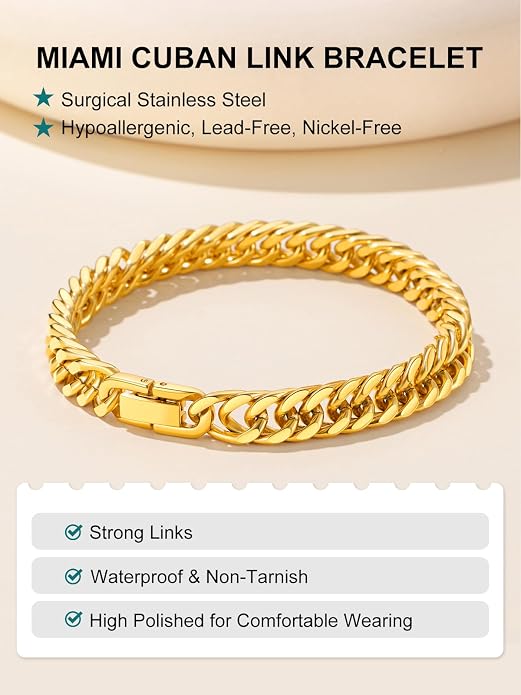 Supcare Unique Anniversary Birthday Valentines Fathers Day Stainless Steel Cuban Link Bracelets for Men Him, To My Man Dad Husband Love Always Remember Wrist Chain Bracelet Jewelry Gifts