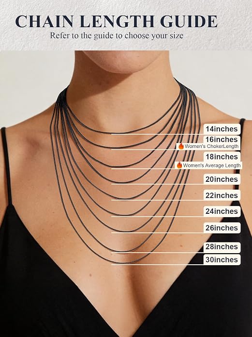 U7 Snake Necklace for Women 14K Gold Plated/Silver/Rose Gold/Black Chain Necklace Hypoallergenic, Stainless Steel Tiny Snake Chain Necklace 1/1.2/1.5/2MM, 14-30" Adjustable Minimalist Gift