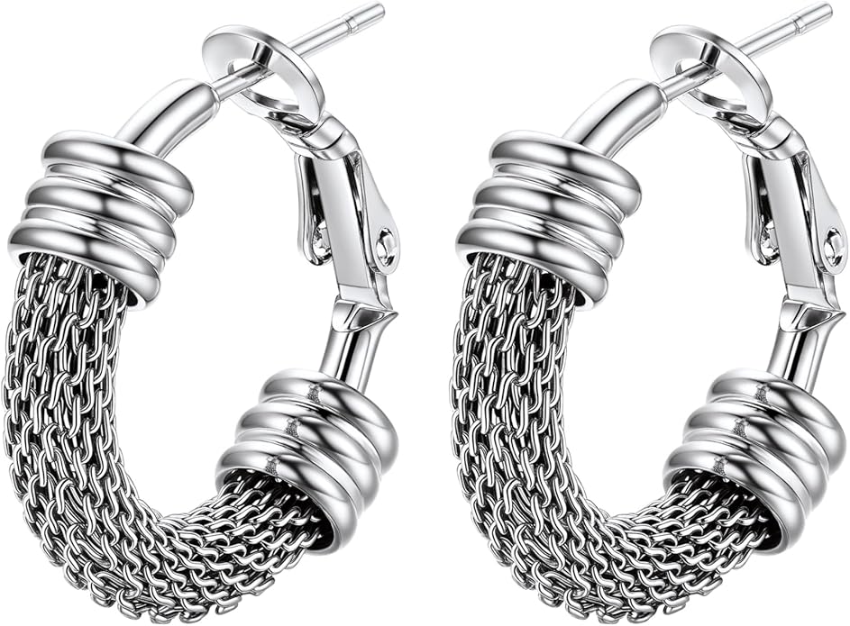 PROSTEEL 30/40/60/80/100mm Chunky Hoop Earrings For Women Gold Plated/Black Stainless Steel Hoops Earrings Statement Jewelry