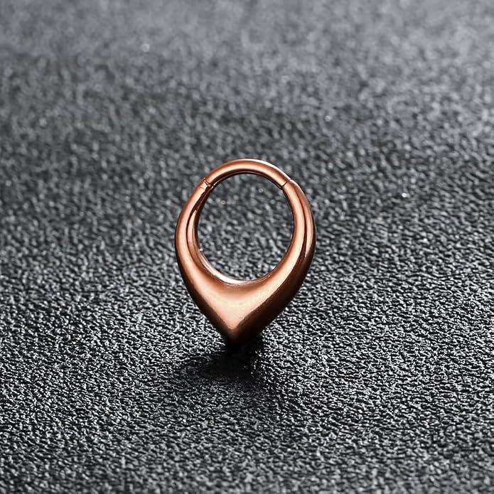 MOQIKAKA16G 8mm Septum Rings - Stainless Steel Segment Nose Rings for Women Men - Hinged Segment Nose Helix Cartilage Clicker Hoop Earrings for Daith Rook Tragus Piercing