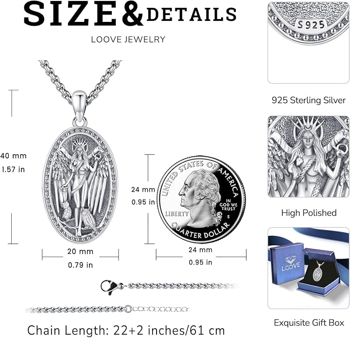 Pentagram Necklace Sterling Silver Triple Moon Goddess/Celtic Knot Witches Knot/Ankh/Sun and Moon/Hecate/Lilith/Santa Muerte/Tetragrammaton Pendant Necklace Pagan Wiccan Magic Egyptian Amulet Jewelry for Women Men