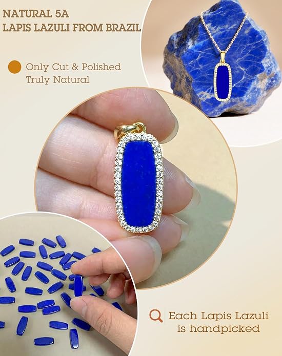 Natural Gemstone New Beginnings Birthday Graduation Gifts 925 Silver Jewelry Plated with 18K Gold Protection Necklace for Women