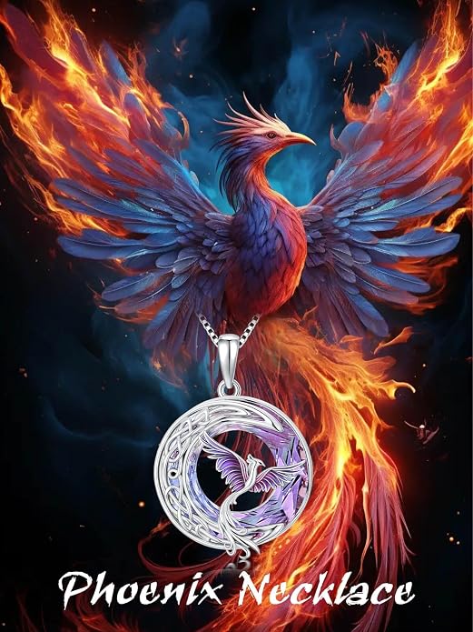 TOUPOP Phoenix Necklace 925 Sterling Silver Crystal Pendant Phoenix Rising Jewelry Women Birthday Mothers Day Gifts for Women