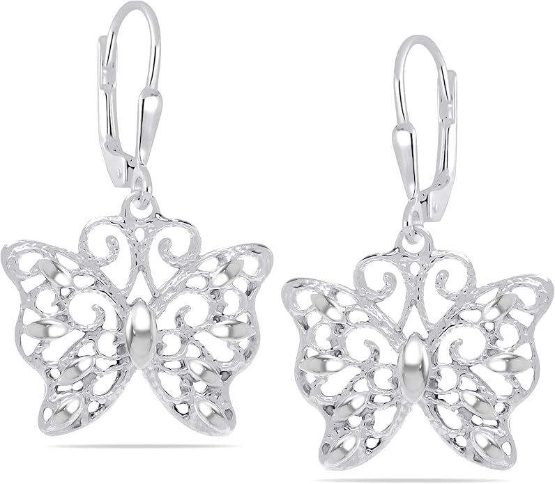 LeCalla 925 Sterling Silver Leverback Drop Earrings | Lightweight Italian Teardrop Dangle Earring for Women