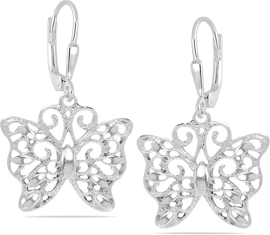LeCalla 925 Sterling Silver Leverback Drop Earrings | Lightweight Italian Teardrop Dangle Earring for Women