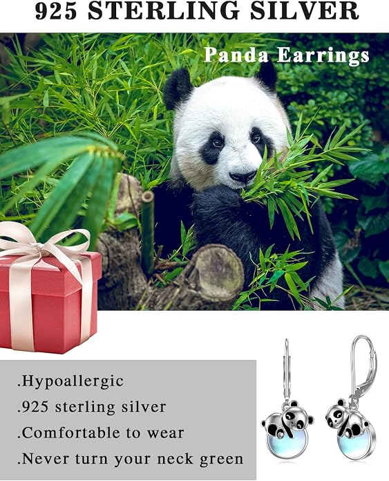Dorunmo Moonstone Dangle Drop Earrings s925 Sterling Silver Leverback Earrings Filigree Moonstone Jewelry Birthday Gifts for Women