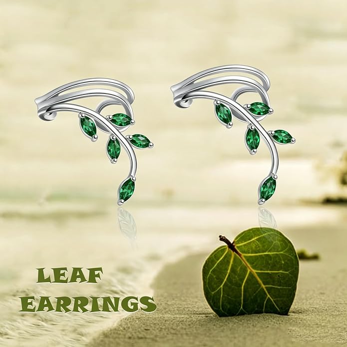 POPLYKE 925 Sterling Silver Ear Cuff Earrings for Women Climber Earrings No Piercing Jewelry Gift for Women