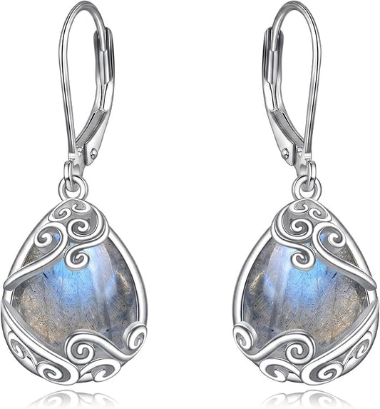 Teardrop Tree of Life/Filigree Earrings for Women Dangle Leverback Earrings Jewelry Gift Anniversary For Her