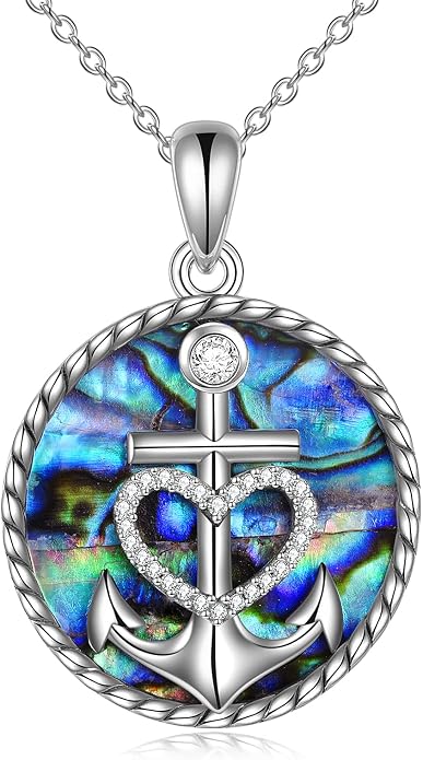 Moon Sun Star Necklace 925 Sterling Silver Abalone Shell Celestial Jewelry Gift for Women