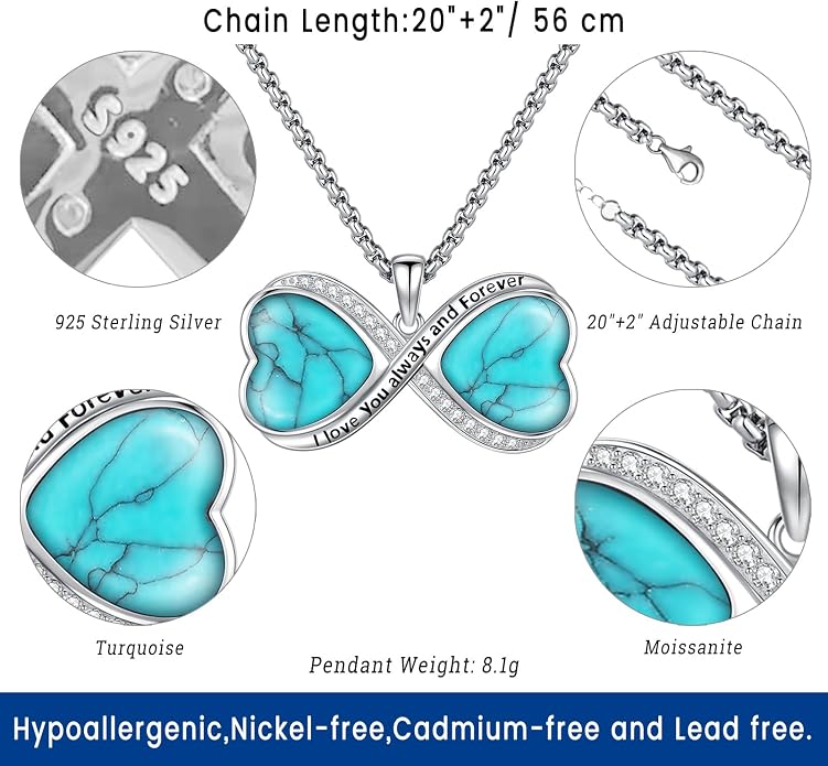 Turquoise Jewelry for Women Men 925 Sterling Silver Pendant Urn Necklaces for Ashes Picture Locket Necklace Thor Hammer Yggdrasil Virgen De Guadalupe St Michael Christopher Judas Witches Knot Necklace