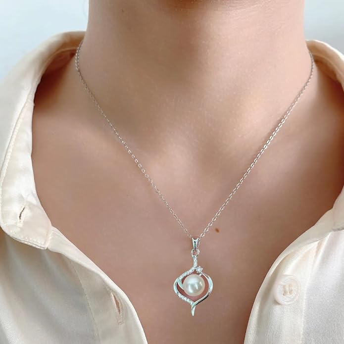 Granddaughter Necklace - Granddaughter Gifts from Grandma, Graduation Gifts for Her, Birthday Christmas Confirmation Wedding Keepsake Jewelry gifts for Granddaughter Teen Girls, Sterling Silver Freshwater Pearl Necklace