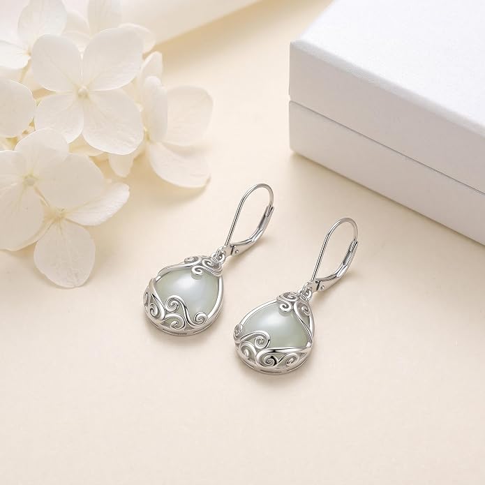 Teardrop Tree of Life/Filigree Earrings for Women Dangle Leverback Earrings Jewelry Gift Anniversary For Her