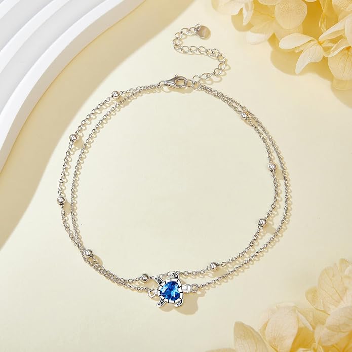 Heart/Starfish/Pineapple/Anchor/Sea Turtle/Butterfly/Celtic/Whale Tail bracelet Anklets for Women 925 Sterling Silver Anklets Jewelry for Women