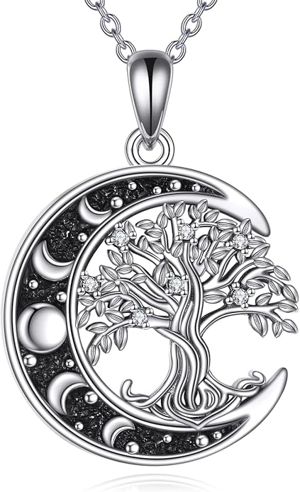 Sun and Moon Necklace 925 Sterling Silver Sun Moon Pendant Gemstone Jewelry Gifts for Women