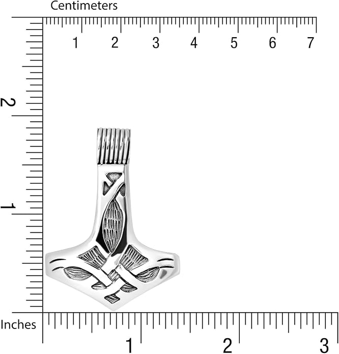 WithLoveSilver Sterling Silver 925 Celtic Axe Viking Amulet Hammer of Thor Mjolnir Pendant