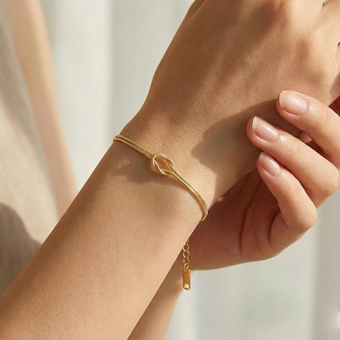 Gold Bracelets for Women 18K Gold Plated Adjustable Snake Chain Slider Bracelet Dainty Boho Jewelry Gifts for Mom Wife Friend