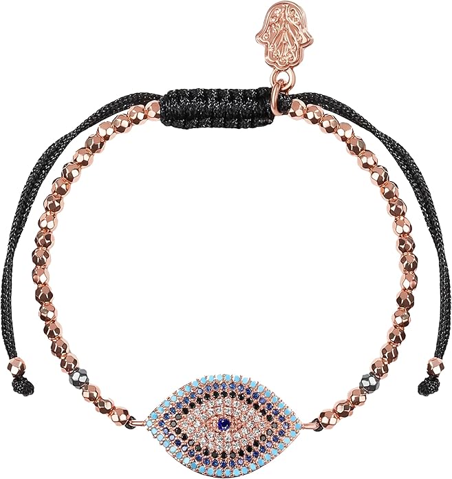 KARMA AND LUCK - Walk with Integrity - Women's Genuine Hematite Stones Gold Tone 5.5" to 7.5" Bracelet with Adjustable Drawstring Closure Handmade in Southeast Asia