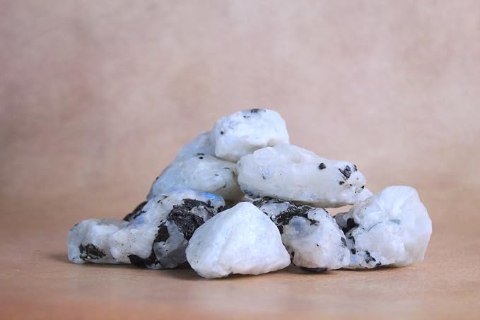 Large 1.25-2.0” Natural Rainbow Moonstone Raw Crystals Stones for Meditation, Chakra, Reiki, Crystal Grid, Energy Work, Wire Wrapping, Tumbling & Spiritual Home Decor