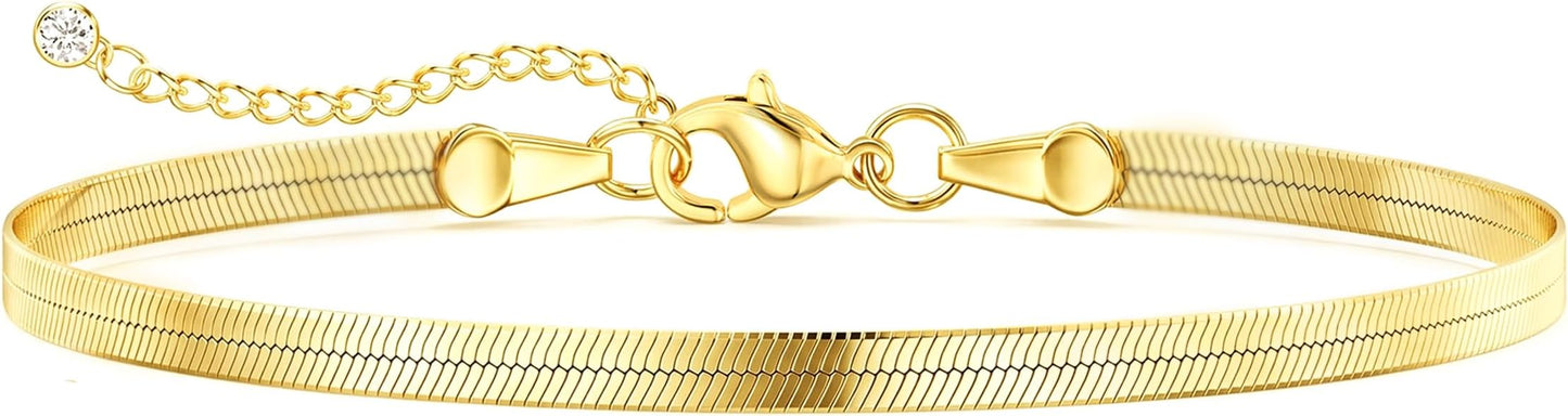 DEARMAY Gold Anklets for Women Waterproof, Non Tarnish14K Gold Plated Ankle Bracelets Set Stack, Summer Beach Jewelry Gifts for Vacation, Bikini Outfits for Women Mom Her